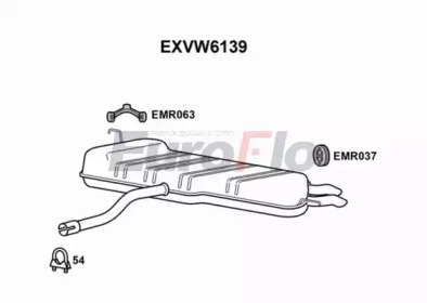 EUROFLO exvw6139 -  Глушитель выхлопных газов конечный