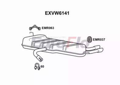 EUROFLO exvw6141 -  Глушитель выхлопных газов конечный