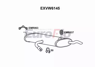 EUROFLO exvw6145 -  Глушитель выхлопных газов конечный