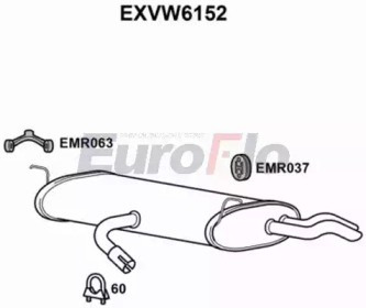 EUROFLO exvw6152 -  Глушитель выхлопных газов конечный