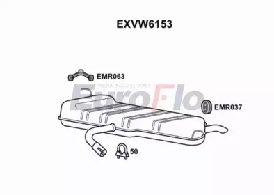 EUROFLO exvw6153 -  Глушитель выхлопных газов конечный