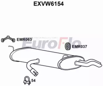 EUROFLO exvw6154 -  Глушитель выхлопных газов конечный