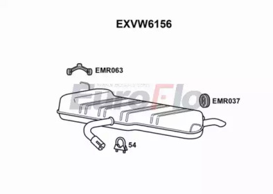 EUROFLO exvw6156 -  Глушитель выхлопных газов конечный