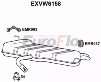 EUROFLO exvw6158 -  Глушитель выхлопных газов конечный
