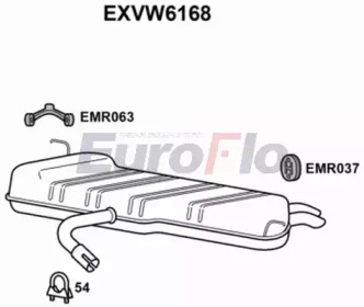 EUROFLO exvw6168 -  Глушитель выхлопных газов конечный