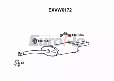 EUROFLO exvw6172 -  Глушитель выхлопных газов конечный