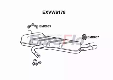 EUROFLO exvw6178 -  Глушитель выхлопных газов конечный