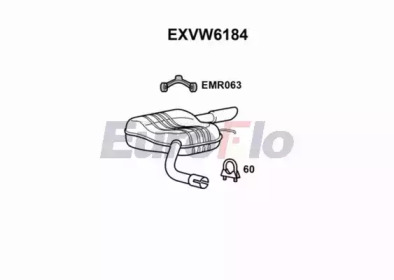 EUROFLO exvw6184 -  Глушитель выхлопных газов конечный