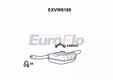 EUROFLO exvw6185 -  Глушитель выхлопных газов конечный