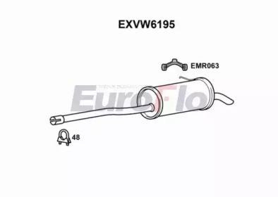 EUROFLO exvw6195 -  Глушитель выхлопных газов конечный