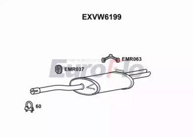 EUROFLO exvw6199 -  Глушитель выхлопных газов конечный
