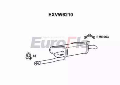 EUROFLO exvw6210 -  Глушитель выхлопных газов конечный