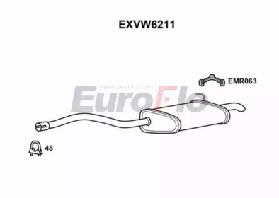 EUROFLO exvw6211 -  Глушитель выхлопных газов конечный
