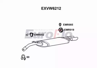 EUROFLO exvw6212 -  Глушитель выхлопных газов конечный