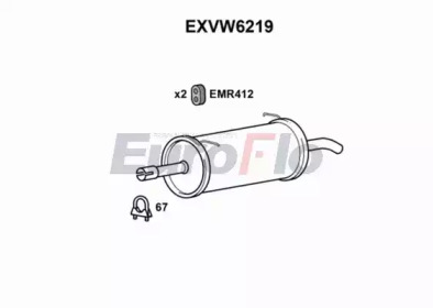 EUROFLO exvw6219 -  Глушитель выхлопных газов конечный