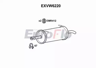 EUROFLO exvw6220 -  Глушитель выхлопных газов конечный