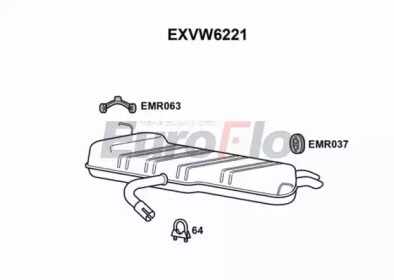 EUROFLO exvw6221 -  Глушитель выхлопных газов конечный