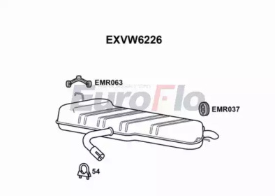 EUROFLO exvw6226 -  Глушитель выхлопных газов конечный