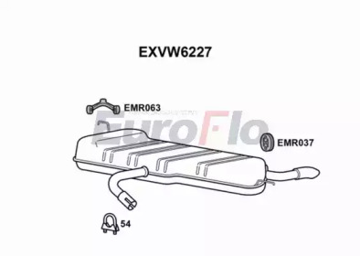 EUROFLO exvw6227 -  Глушитель выхлопных газов конечный