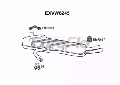 EUROFLO exvw6245 -  Глушитель выхлопных газов конечный