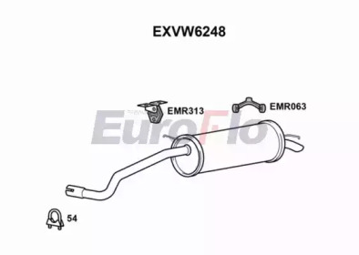 EUROFLO exvw6248 -  Глушитель выхлопных газов конечный