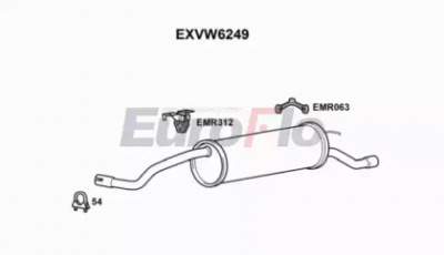 EUROFLO exvw6249 -  Глушитель выхлопных газов конечный