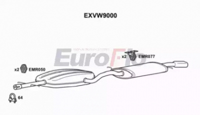 EUROFLO exvw9000 -  Средний / конечный глушитель ОГ