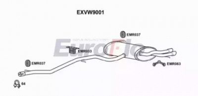 EUROFLO exvw9001 -  Средний / конечный глушитель ОГ