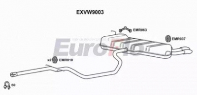 EUROFLO exvw9003 -  Средний / конечный глушитель ОГ