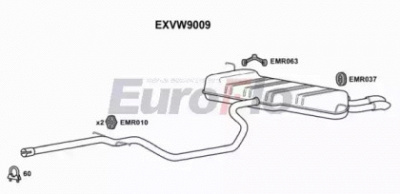EUROFLO exvw9009 -  Средний / конечный глушитель ОГ