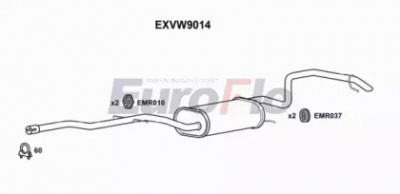 EUROFLO exvw9014 -  Глушитель выхлопных газов конечный