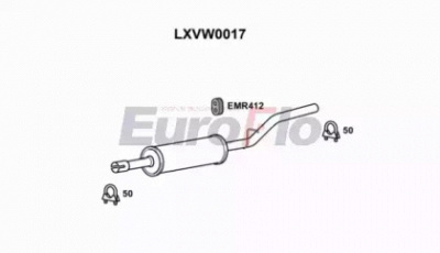 EUROFLO lxvw0017 -  Средний глушитель выхлопных газов