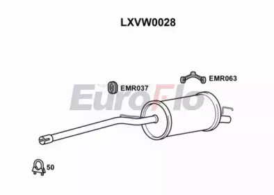EUROFLO lxvw0028 -  Глушитель выхлопных газов конечный
