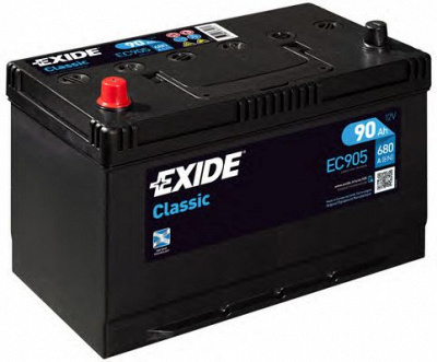 EXIDE ec905 -  АККУМУЛЯТОР CLASSIC 12V 90AH 680A 306Х173Х222 ETN1