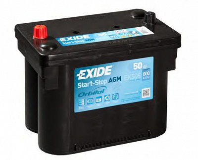 EXIDE ek508 -  Батарея аккумуляторная Micro-Hybrid AGM, 12В 50А/ч