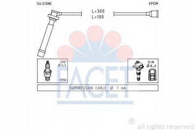 FACET 47013 - Комплект проводов зажигания