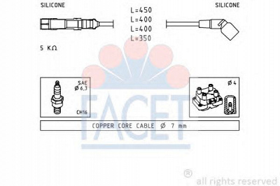 FACET 47069 - Комплект проводов зажигания
