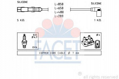 FACET 47223 -  Комплект проводов зажигания