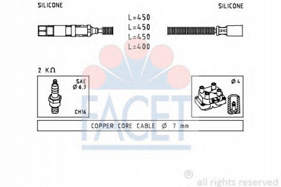 FACET 47234 - Комплект проводов зажигания