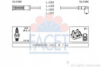 FACET 47244 -  Комплект проводов зажигания