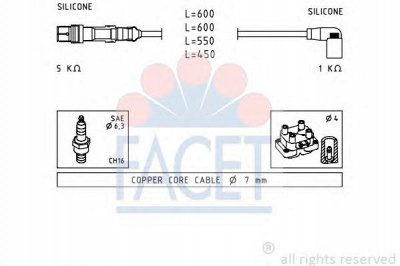 FACET 47248 -  Комплект проводов зажигания