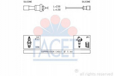 FACET 47251 - Комплект проводов зажигания