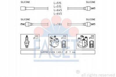 FACET 48509 -  Комплект проводов зажигания