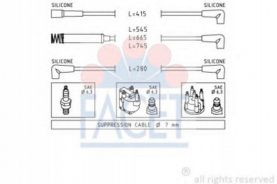 FACET 48513 -  Комплект проводов зажигания