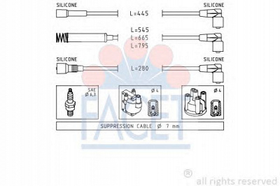 FACET 48524 - Комплект проводов зажигания