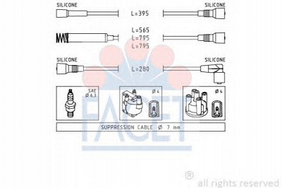FACET 48528 -  Комплект проводов зажигания
