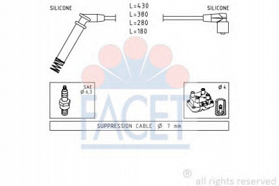 FACET 48634 -  Комплект проводов зажигания