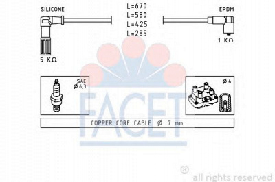 FACET 48655 -  Комплект проводов зажигания