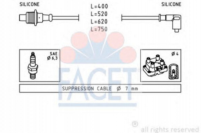 FACET 48674 -  Комплект проводов зажигания