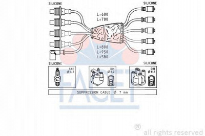 FACET 48747 -  Комплект проводов зажигания